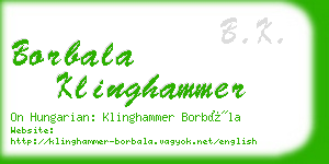 borbala klinghammer business card